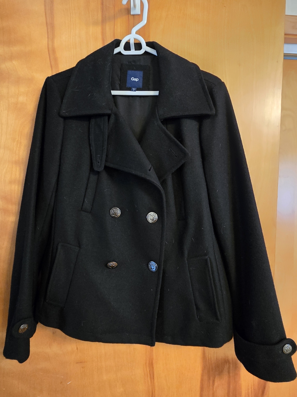 Gap Women's Black Wool Blend Peacoat
